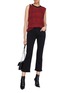 Figure View - Click To Enlarge - CURRENT/ELLIOTT - 'The Kick' frayed cuff cropped flared jeans