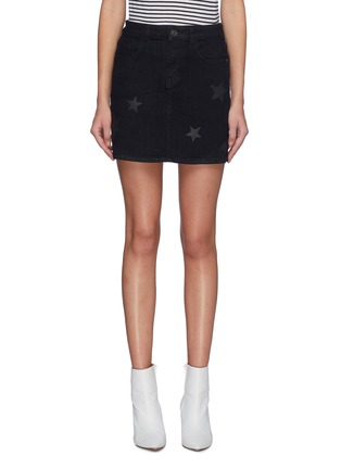 Main View - Click To Enlarge - CURRENT/ELLIOTT - 'The 5-pocket Mini' star print denim skirt