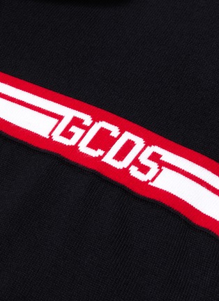 - GCDS - Logo stripe intarsia knit polo shirt