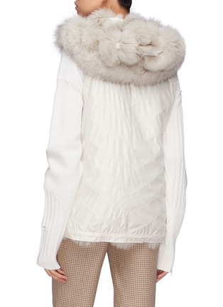 Back View - Click To Enlarge - GEMMI - Reversible fox fur hooded short puffer gilet