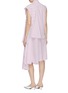 Back View - Click To Enlarge - BALENCIAGA - Convertible placket drape polka dot print twinset silk dress