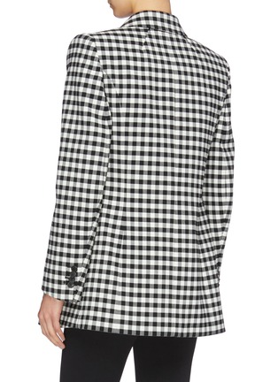 Back View - Click To Enlarge - BALENCIAGA - 'Hourglass' gingham check double breasted blazer