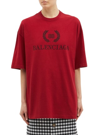 Main View - Click To Enlarge - BALENCIAGA - 'BB Mode' logo print oversized T-shirt