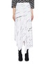 Main View - Click To Enlarge - BALENCIAGA - Asymmetric drape logo stripe print skirt