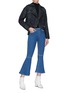 Figure View - Click To Enlarge - HELEN LEE - Contrast topstitching flared jeans