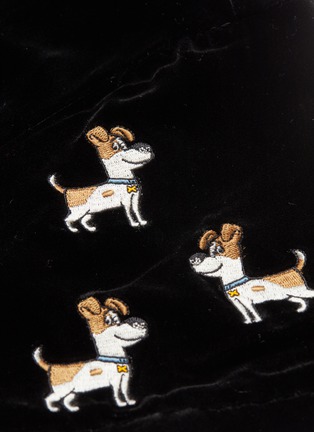  - HELEN LEE - x The Secret Life of Pets 'Max' dog embroidered velvet T-shirt