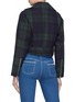 Back View - Click To Enlarge - HELEN LEE - Belted tartan plaid cropped biker jacket