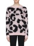 Main View - Click To Enlarge - ÊTRE CÉCILE - Leopard jacquard mohair blend brushed sweater