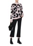Figure View - Click To Enlarge - ÊTRE CÉCILE - Leopard jacquard mohair blend brushed sweater
