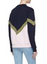 Back View - Click To Enlarge - ÊTRE CÉCILE - Chevron stripe colourblock sweatshirt