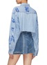 Back View - Click To Enlarge - YVES DELORME - Logo print washed cropped denim shirt