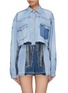 Main View - Click To Enlarge - YVES DELORME - Logo print washed cropped denim shirt