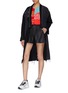 Figure View - Click To Enlarge - YVES DELORME - Patchwork denim twill kimono coat