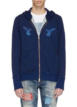 Main View - Click To Enlarge - FDMTL - Hummingbird embroidered zip hoodie