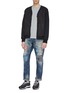 Figure View - Click To Enlarge - FDMTL - Patchwork distressed slim fit jeans