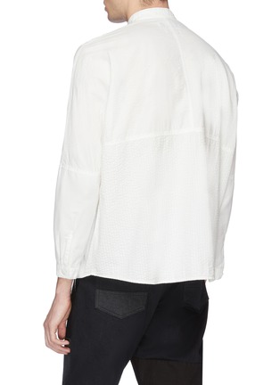 Back View - Click To Enlarge - FDMTL - Contrast chest pocket oversized seersucker shirt