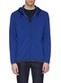 Main View - Click To Enlarge - THEORY - 'Emmerson' contrast hood knit zip hoodie