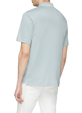 Back View - Click To Enlarge - THEORY - 'Standard' stripe collar polo shirt