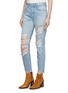 Front View - Click To Enlarge - GRLFRND - 'Karolina' ripped frayed cuff jeans