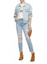 Figure View - Click To Enlarge - GRLFRND - 'Karolina' ripped frayed cuff jeans