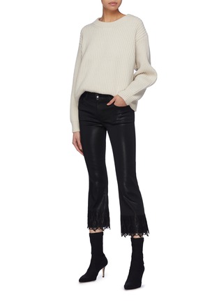 Figure View - Click To Enlarge - J BRAND - 'Selena' lace cuff cropped boot cut pants
