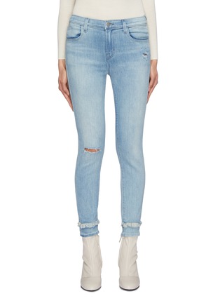 Main View - Click To Enlarge - J BRAND - 'Alana' fringe trim ripped skinny jeans