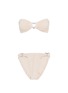 Main View - Click To Enlarge - HUNZA G - 'Leya' glitter heart buckle seersucker bikini set
