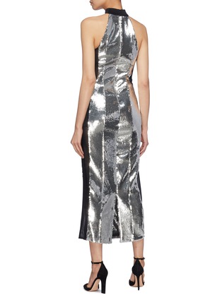 Back View - Click To Enlarge - GALVAN LONDON - Mesh stripe outseam sequin sleeveless dress