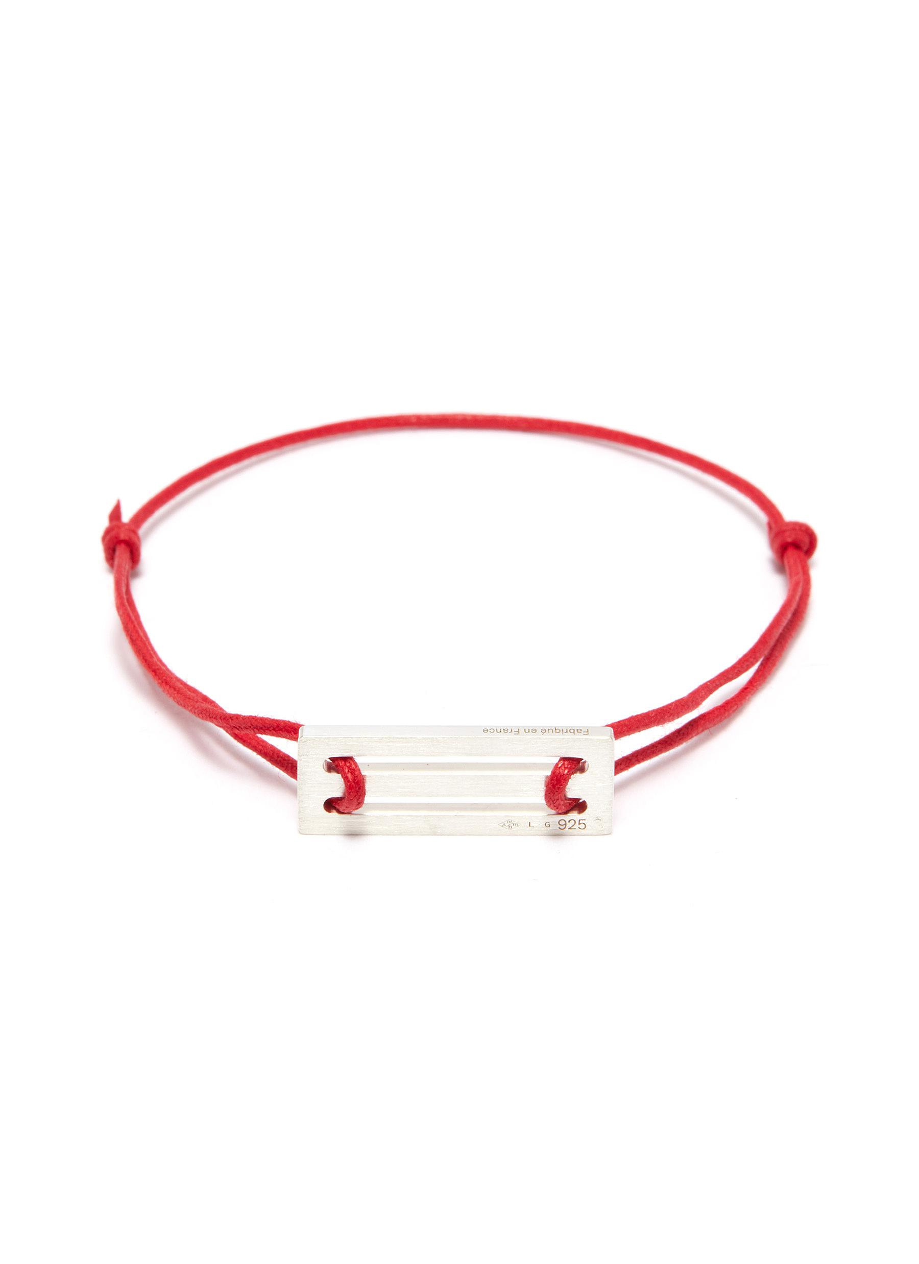 Le Gramme 'le 25/10g' Silver Charm Cord Bracelet In Metallic,red