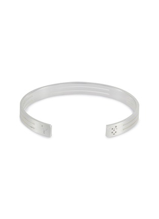 Detail View - Click To Enlarge - LE GRAMME - 'Le 19 Grammes' punched brushed sterling silver cuff