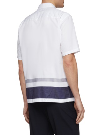 Back View - Click To Enlarge - THEORY - 'Bruner' stripe hem short sleeve shirt