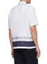 Back View - Click To Enlarge - THEORY - 'Bruner' stripe hem short sleeve shirt