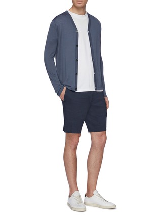 Figure View - Click To Enlarge - THEORY - 'Curtis' linen blend shorts