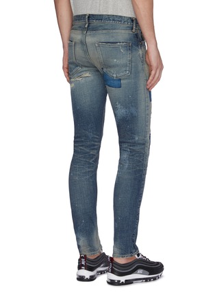 Back View - Click To Enlarge - FDMTL - Patchwork rip-and-repair skinny jeans