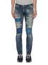 Main View - Click To Enlarge - FDMTL - Patchwork rip-and-repair skinny jeans
