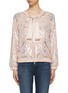 Main View - Click To Enlarge - NEEDLE & THREAD - 'Floral Gloss' sequin georgette pussybow bomber jacket