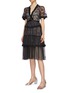 Figure View - Click To Enlarge - NEEDLE & THREAD - 'Fortuny' floral embroidered tiered tulle dress