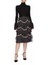 Figure View - Click To Enlarge - NEEDLE & THREAD - 'Venetian Scallop' floral trim tiered tulle skirt
