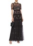 Figure View - Click To Enlarge - NEEDLE & THREAD - 'Carnation Sequin' ruffle trim tiered tulle gown