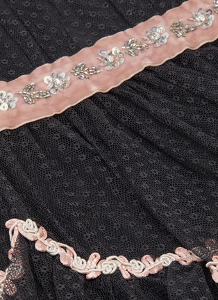 Detail View - Click To Enlarge - NEEDLE & THREAD - 'Venetian Scallop' floral trim tiered tulle dress