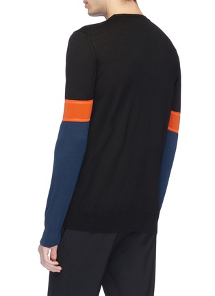 Back View - Click To Enlarge - MACKINTOSH - Colourblock sleeve Merino wool sweater