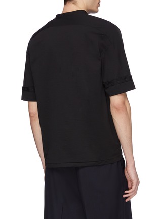 Back View - Click To Enlarge - MACKINTOSH - Roll cuff mock wrap collar T-shirt