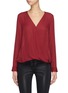 Main View - Click To Enlarge - L'AGENCE - 'Kyla' crossover front silk georgette blouse
