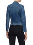 Back View - Click To Enlarge - L'AGENCE - 'Janelle' strass raw edge cropped denim jacket