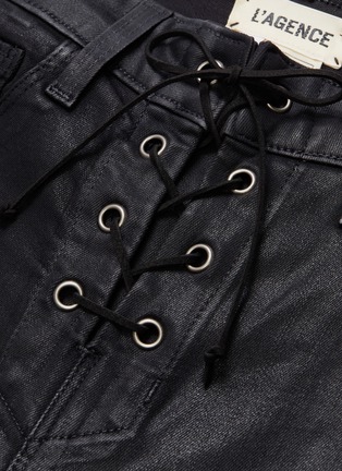  - L'AGENCE - 'Cherie' lace-up coated skinny jeans