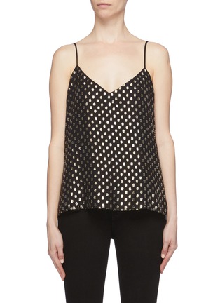 Main View - Click To Enlarge - L'AGENCE - 'Jane' metallic polka dot fil coupé silk camisole top