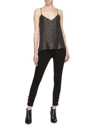 Figure View - Click To Enlarge - L'AGENCE - 'Jane' metallic polka dot fil coupé silk camisole top