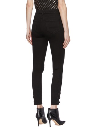 Back View - Click To Enlarge - L'AGENCE - 'Margot' braided frog knot cuff skinny jeans