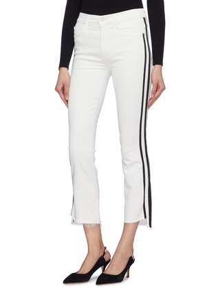 Front View - Click To Enlarge - MOTHER - 'The Insider Crop Step Fray' stripe outseam jeans
