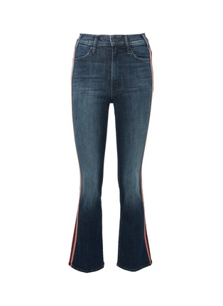 Main View - Click To Enlarge - MOTHER - 'Hustler Ankle' glitter stripe outseam flared jeans
